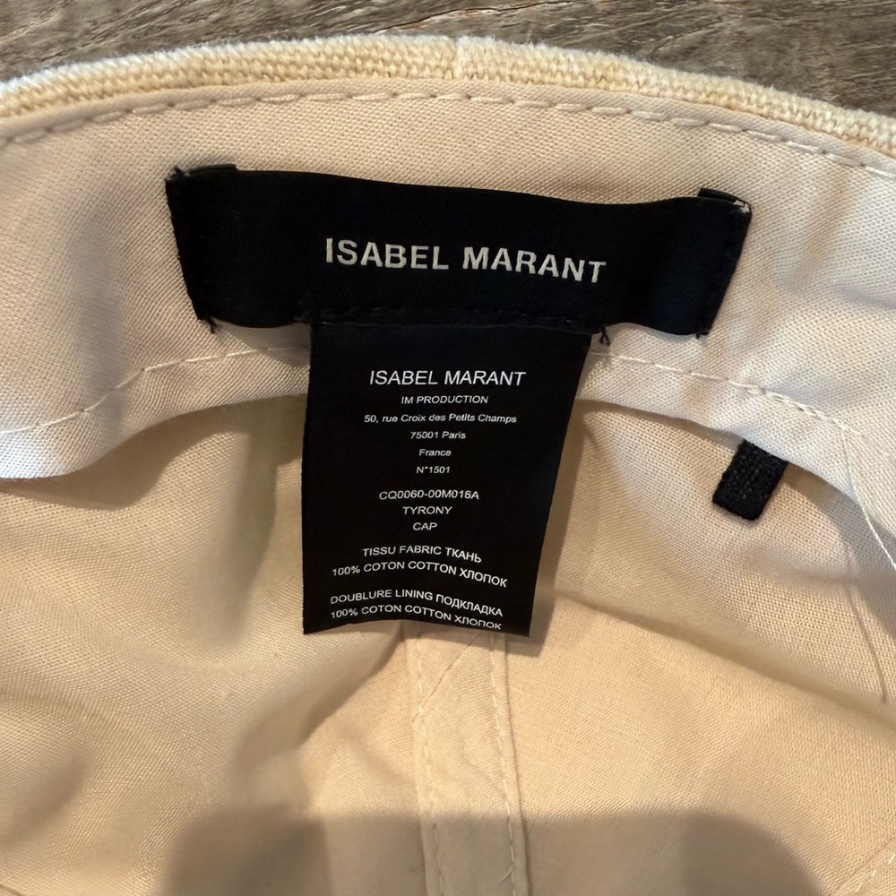 Isabel Marant Cream Cap with Black Logo - Picture 5 of 5